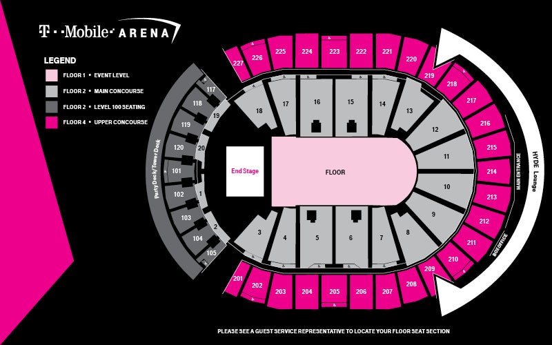 T Mobile Seating Chart Golden Knights