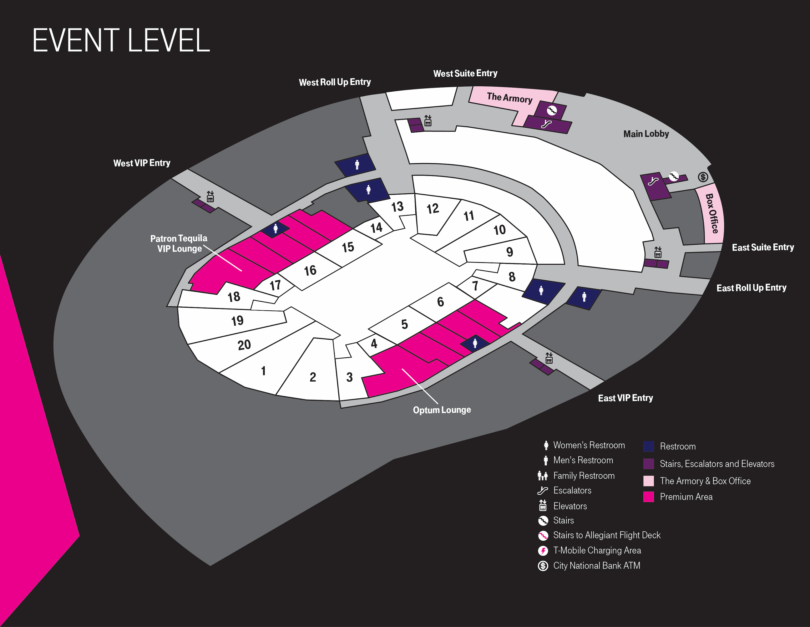 tmobile arena las vegas map Concourse Maps T Mobile Arena tmobile arena las vegas map