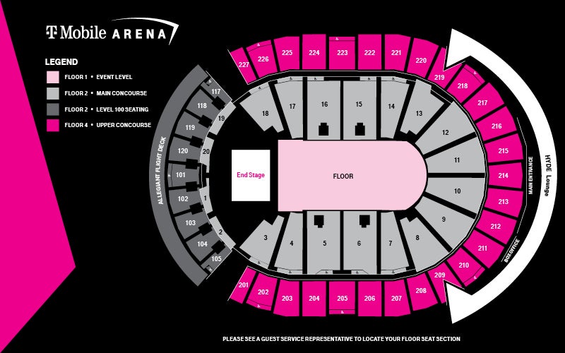 Seating Maps T Mobile Arena