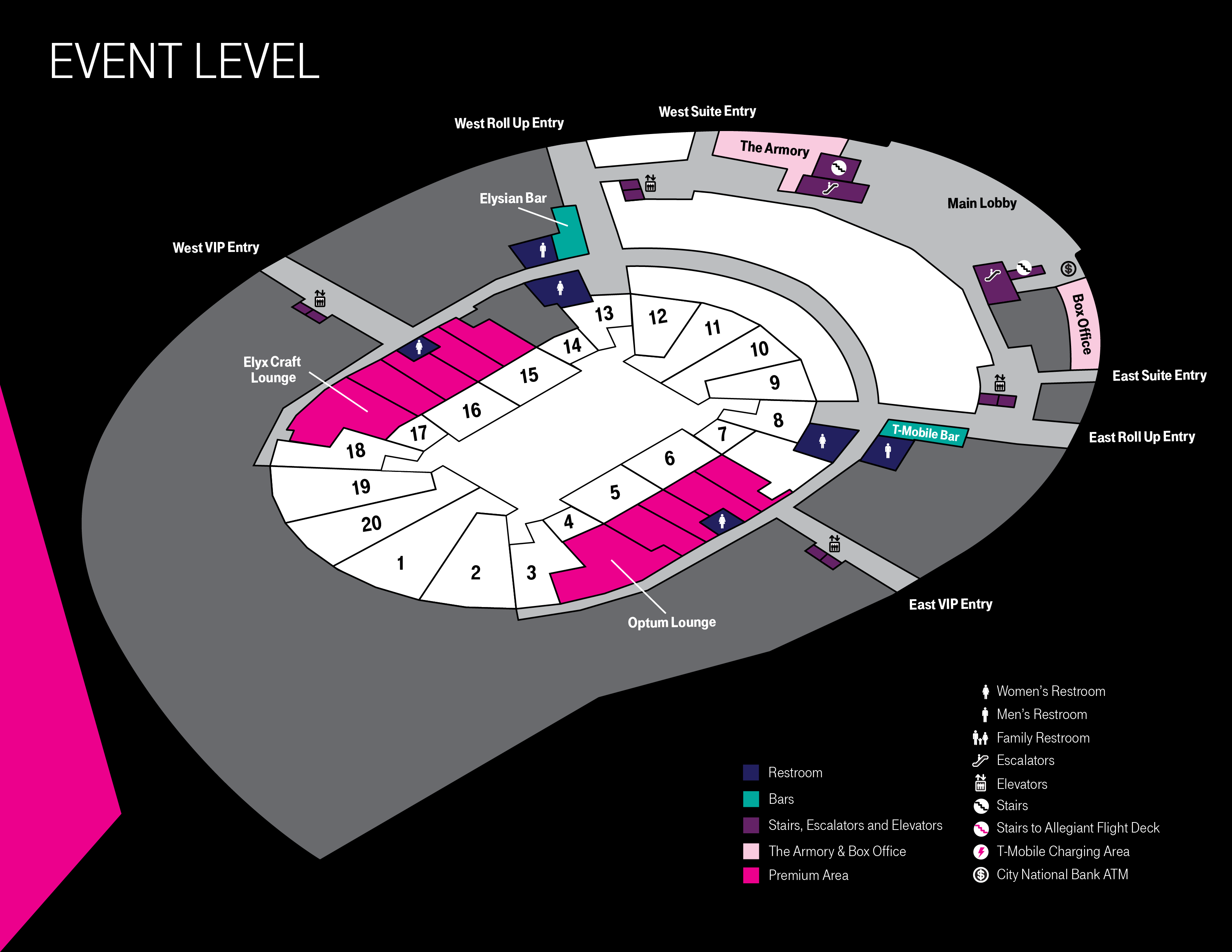 Concourse Maps TMobile Arena