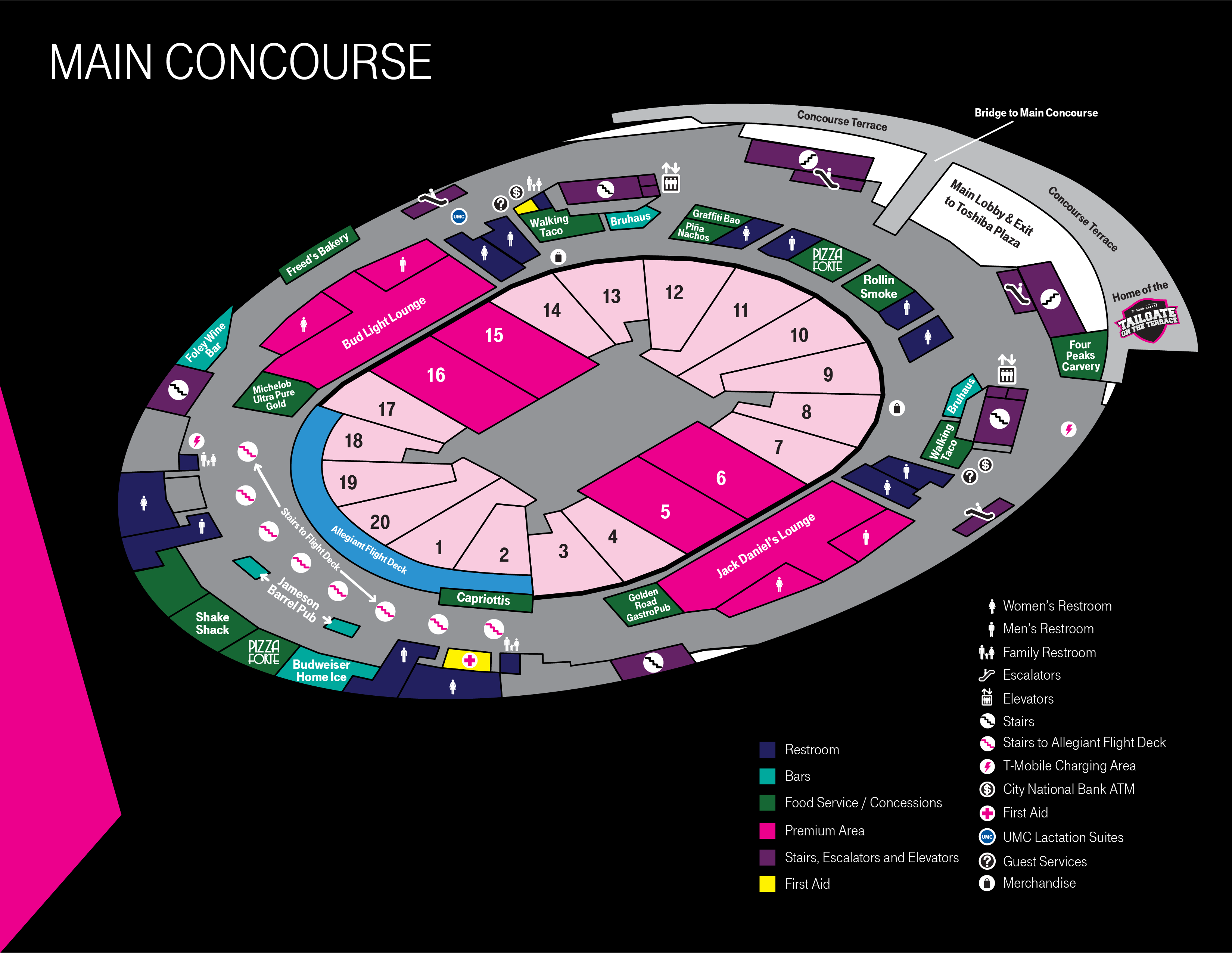 Concourse Maps T Mobile Arena