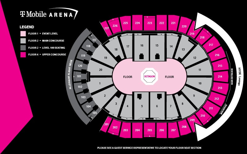 Seating Maps TMobile Arena