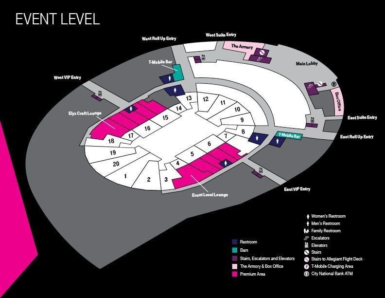 Arena Maps  T-Mobile Arena